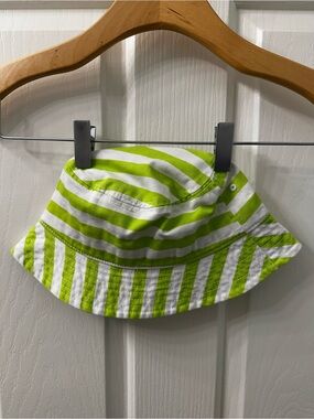 aerie Lime Green & White Striped Bucket Hat